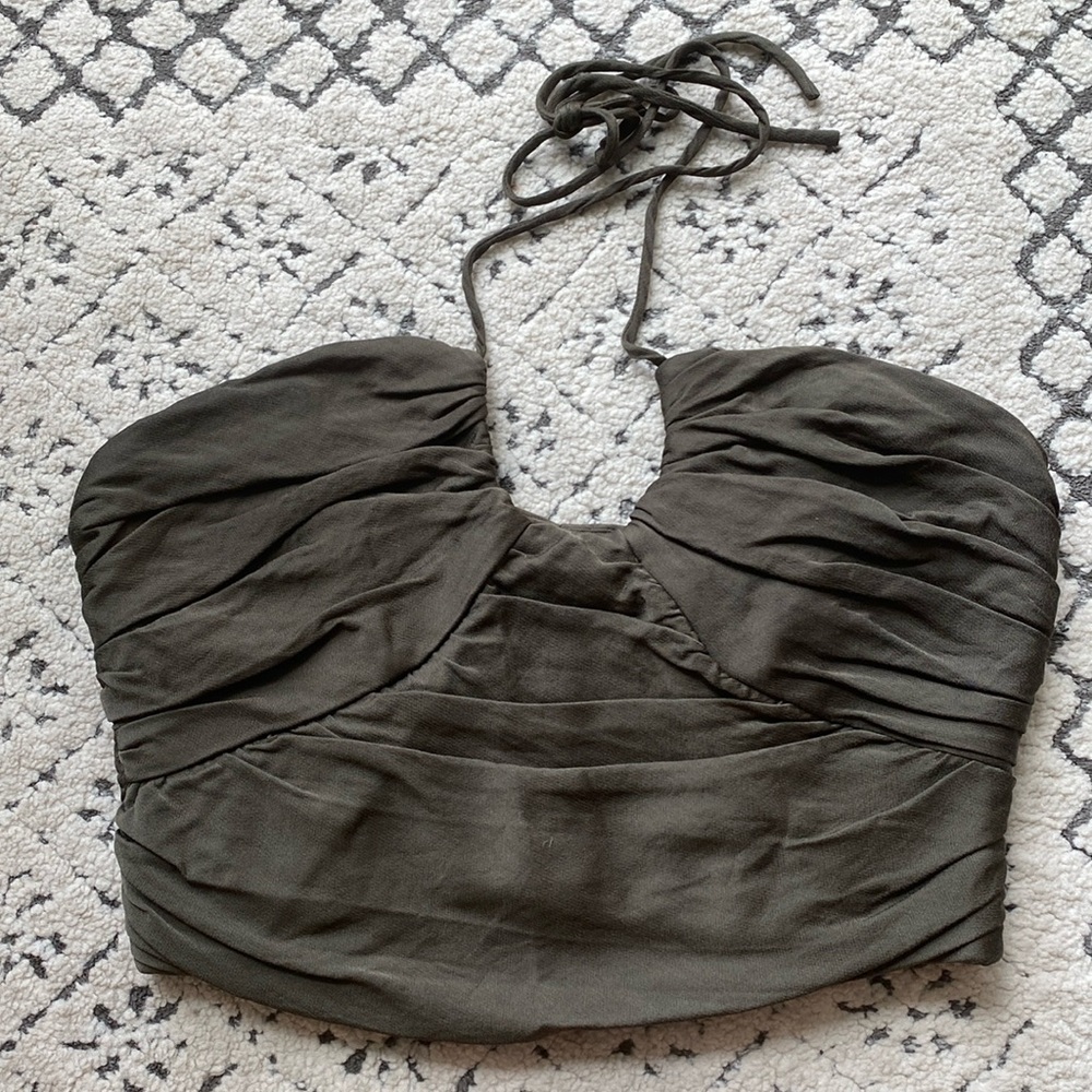 Zara Olive Green Crop Top
